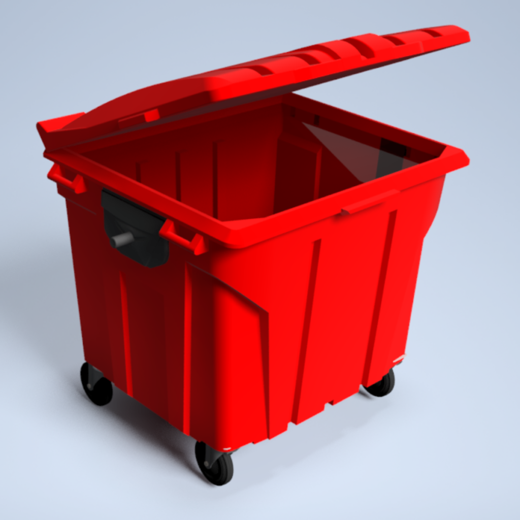 Container de Lixo 1000 Litros Vermelho – Mercado Plástico