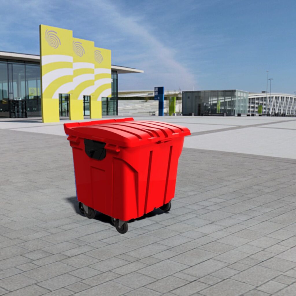 Container de Lixo 1000 Litros Vermelho – Mercado Plástico